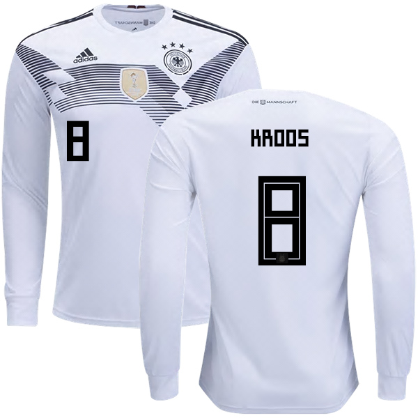 Germany #8 Kroos Home Long Sleeves Kid Soccer Country Jersey - Click Image to Close